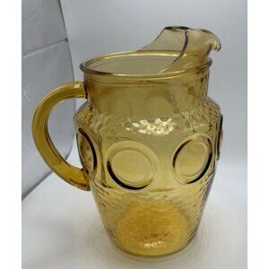 Anchor Hocking Heritage Hill Amber Pitcher Mid Century
